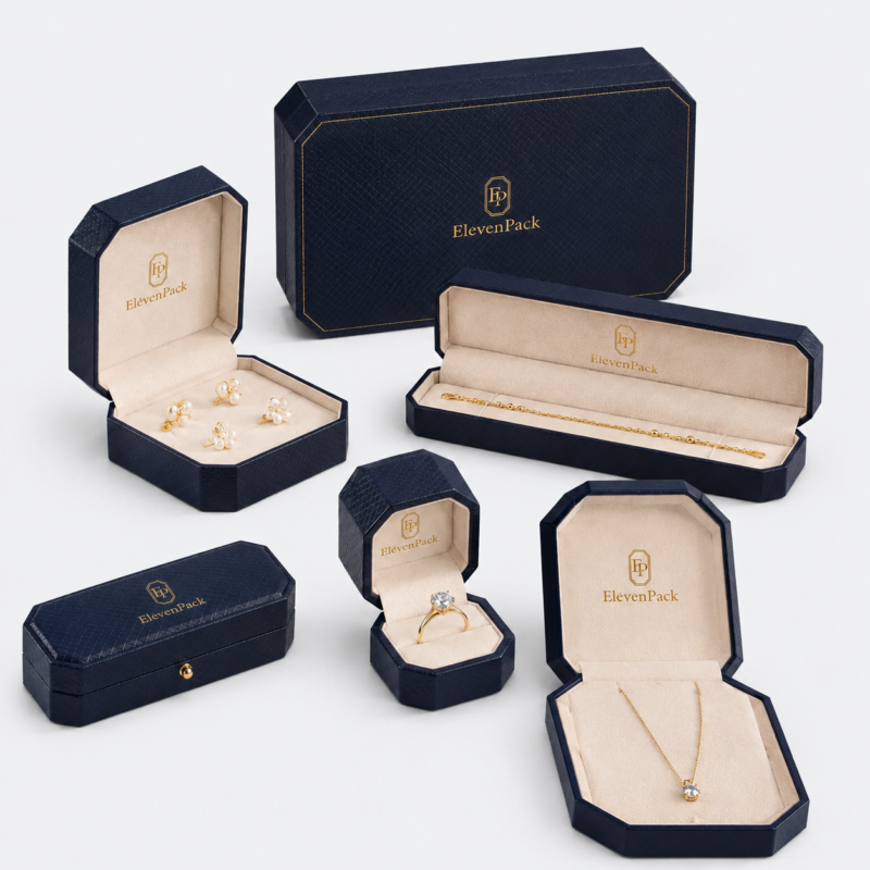 Custom Made Leather Gift Box Set in Light Blue