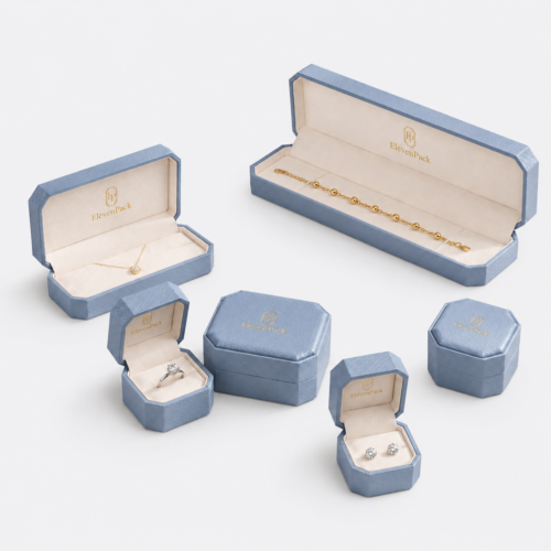 Custom Made Leather Gift Box Set in Light Blue