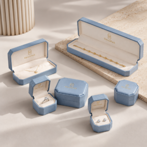 Custom Made Leather Gift Box Set in Light Blue
