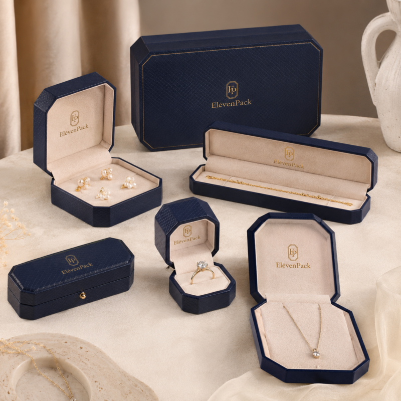 Custom Made Leather Gift Box Set in Light Blue