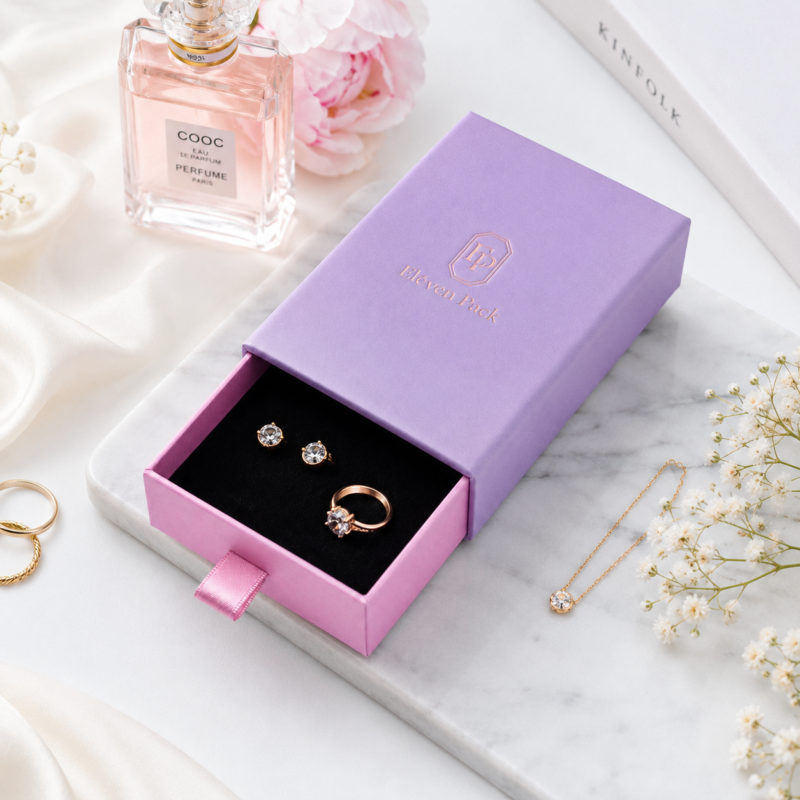 Art Paper Drawer Gradient Jewelry Box - lifestyle usage scene - JB-BM-01-P19