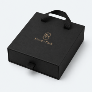 Black Drawer Soft Lined Cardboard Jewelry Box - closed product view - JB-BM-01-P20 Black Drawer Soft Lined Cardboard Jewelry Box - closed product view - JB-BM-01-P20