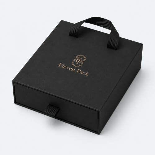 Black Drawer Soft Lined Cardboard Jewelry Box - closed product view - JB-BM-01-P20