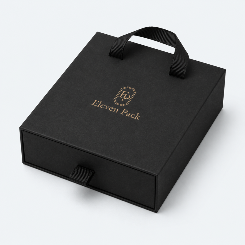 Black Drawer Soft Lined Cardboard Jewelry Box - closed product view - JB-BM-01-P20 Black Drawer Soft Lined Cardboard Jewelry Box - closed product view - JB-BM-01-P20