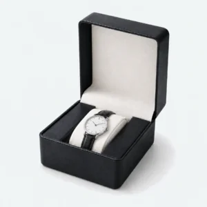 Custom Luxury Black PU Leather Watch Box with Velvet Lining