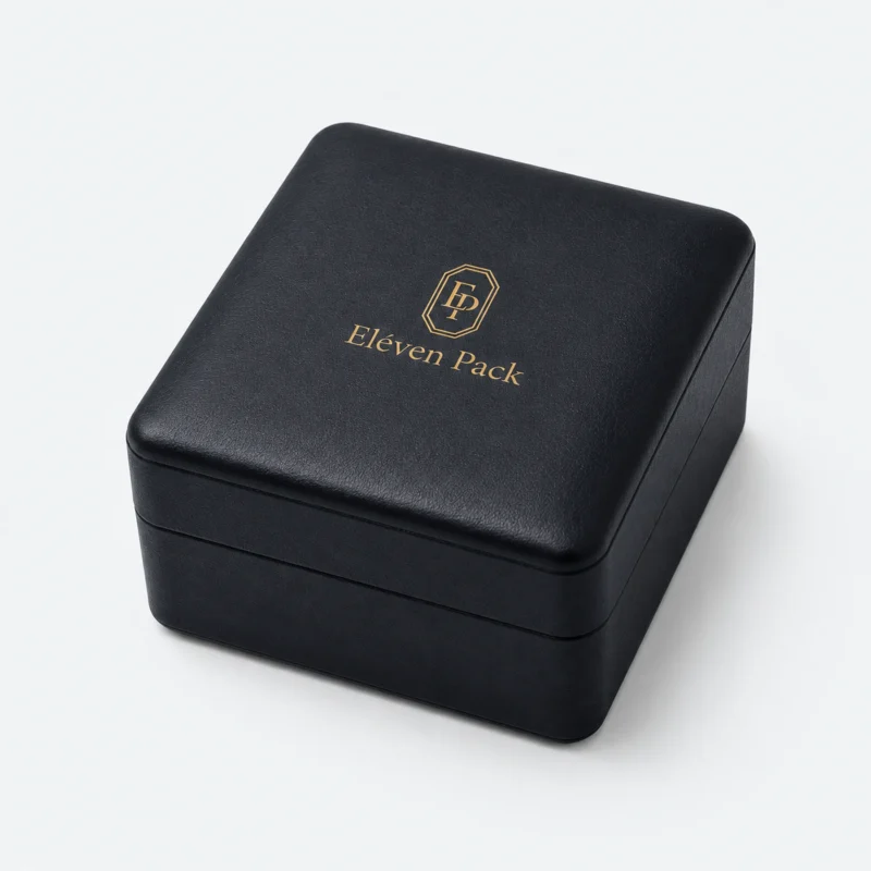 Custom Luxury Black PU Leather Watch Box with Velvet Lining