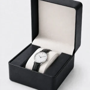 Custom Luxury Black PU Leather Watch Box with Velvet Lining