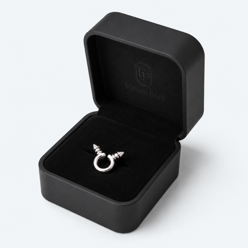 Black Paper Lid and Base Flip-Top Earring Box - open product view - JB-BM-01-P24