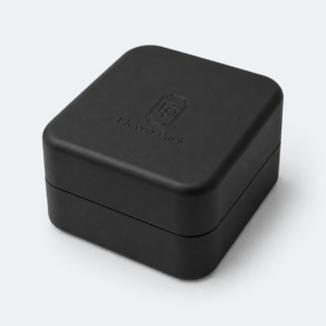 Black Paper Lid and Base Flip-Top Earring Box - closed product view - JB-BM-01-P24