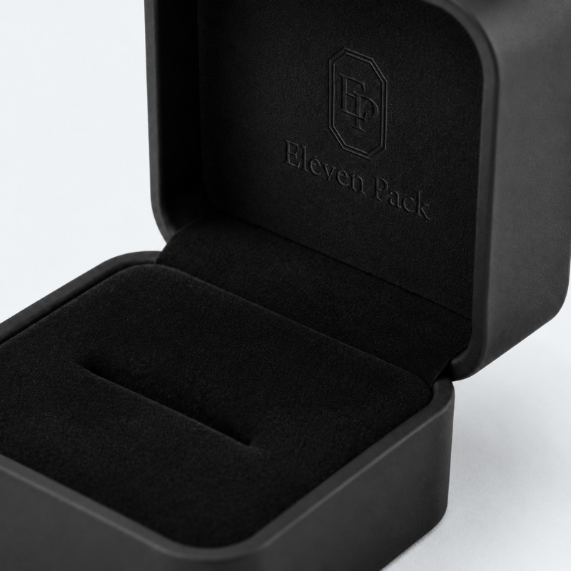 Black Paper Lid and Base Flip-Top Earring Box - material or structure detail - JB-BM-01-P24