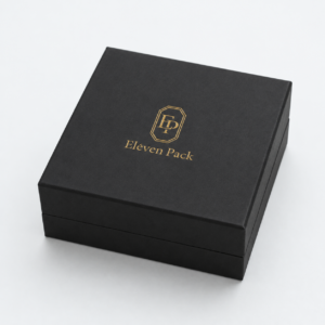 Custom Black Premium Cardboard Jewelry Box - closed product view - JB-BM-01-P38 Custom Black Premium Cardboard Jewelry Box - closed product view - JB-BM-01-P38
