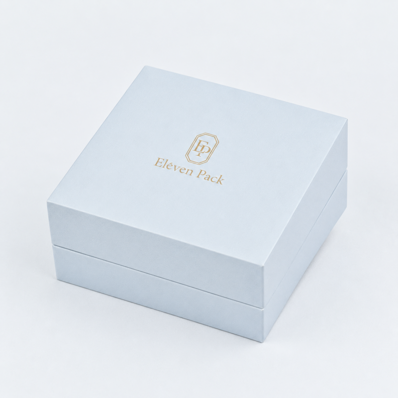 Blue Art Paper Drawer Jewelry Box for Necklaces and Earrings - closed product view - JB-BM-01-P6
