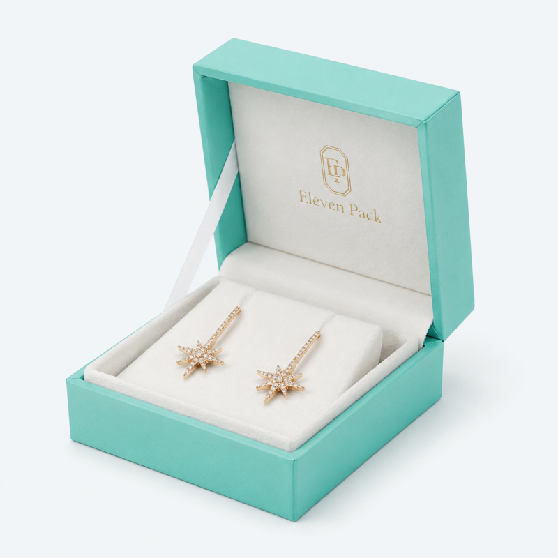Tiffany Blue Lid and Base Luxury Cardboard Jewelry Box - open product view - JB-BM-01-P47