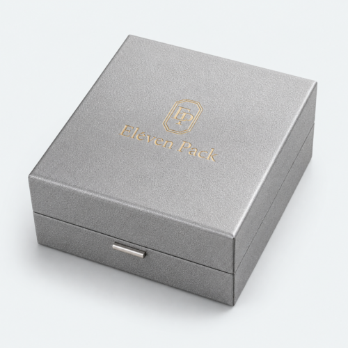 Blue Paper Lid and Base Hinged Premium Earring Box - closed product view - JB-BM-01-P27