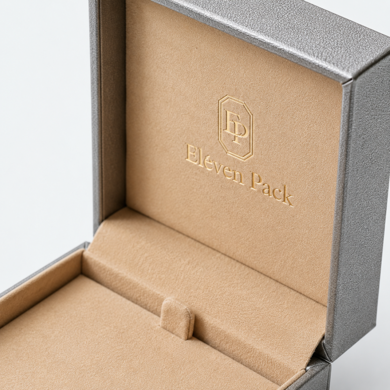 Blue Paper Lid and Base Hinged Premium Earring Box - material or structure detail - JB-BM-01-P27