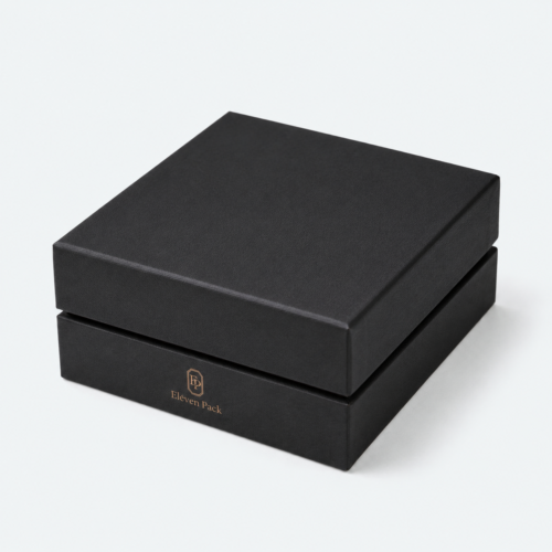Brown Lid and Base Double-Layer Premium Cardboard Jewelry Box for Necklaces - closed product view - JB-BM-01-P35
