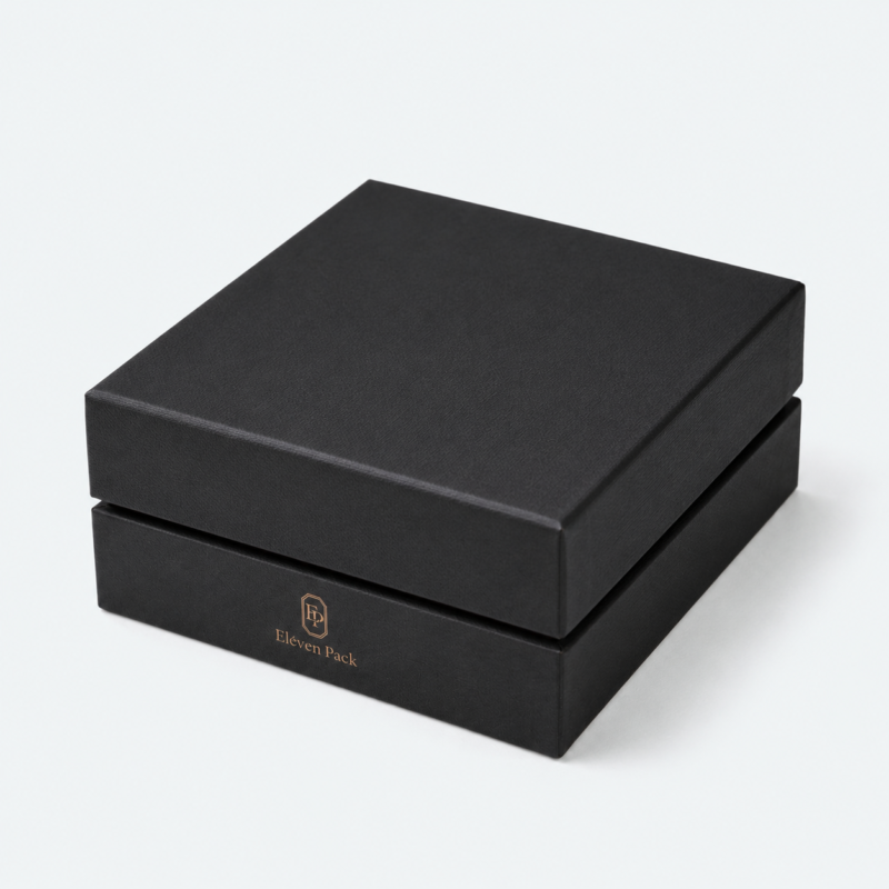 Brown Lid and Base Double-Layer Premium Cardboard Jewelry Box for Necklaces - closed product view - JB-BM-01-P35