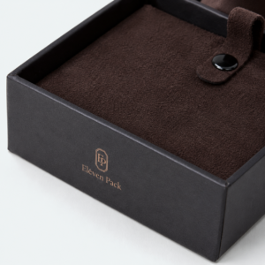 Brown Lid and Base Double-Layer Premium Cardboard Jewelry Box for Necklaces - material or structure detail - JB-BM-01-P35