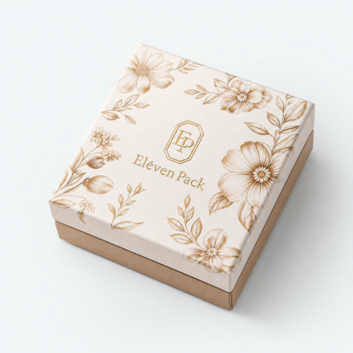 Brown Romantic Floral Cardboard Earring Box - open product view - JB-BM-01-P25 Brown Romantic Floral Cardboard Earring Box - open product view - JB-BM-01-P25
