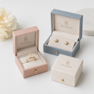 Flip-Top Luxury Cardboard Jewelry Box for Necklaces, Rings and Earrings - customization or packaging set view - JB-BM-01-P29