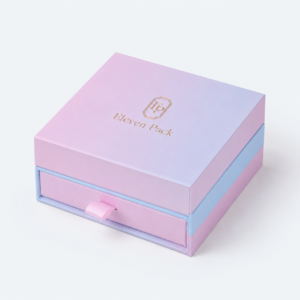 Gradient Pink Drawer Cardboard Jewelry Organizer Box - closed drawer view