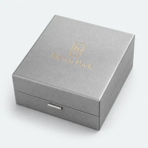 Custom Gray Paper Hinged Earring Box
