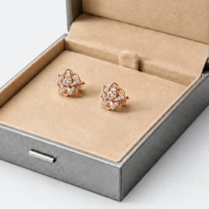 Custom Gray Paper Hinged Earring Box