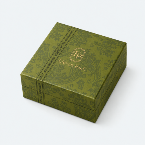 Green Lid and Base Sustainable Cardboard Jewelry Box - closed product view - JB-BM-01-P37