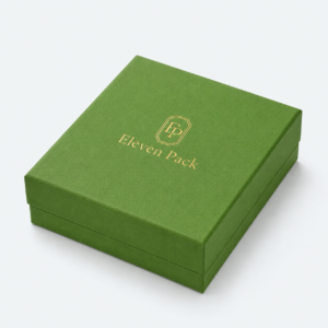 Green Paper Lid and Base Recyclable Eco-Friendly Jewelry Box - closed product view - JB-BM-01-P32 Green Paper Lid and Base Recyclable Eco-Friendly Jewelry Box - closed product view - JB-BM-01-P32