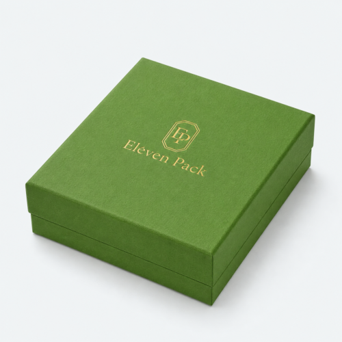 Green Paper Lid and Base Recyclable Eco-Friendly Jewelry Box - closed product view - JB-BM-01-P32
