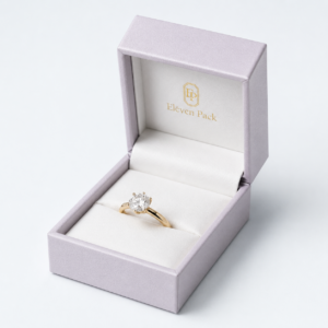Hinged Elegant Cardboard Jewelry Box for Necklaces and Rings - open product view - JB-BM-01-P22