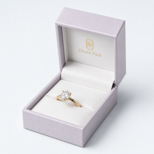 Hinged Elegant Cardboard Jewelry Box for Necklaces and Rings - open product view - JB-BM-01-P22