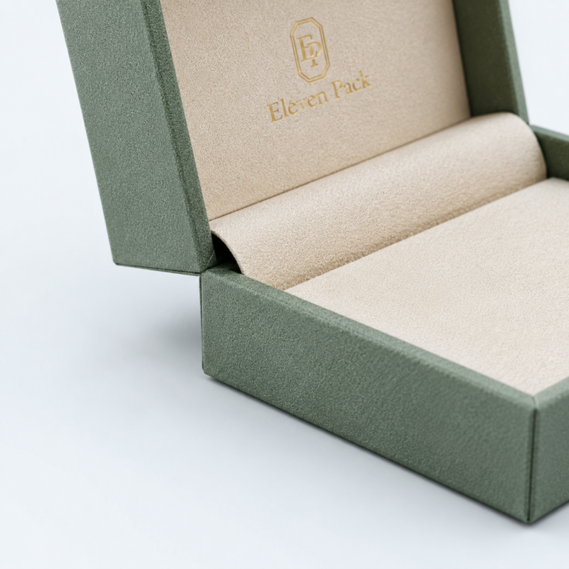 Khaki Green Luxury Cardboard Jewelry Box - material or structure detail - JB-BM-01-P30 Khaki Green Luxury Cardboard Jewelry Box - material or structure detail - JB-BM-01-P30