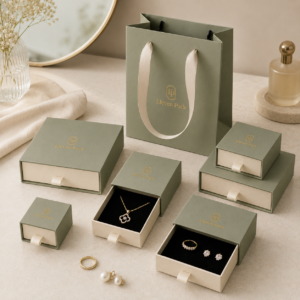 Multicolor art paper drawer jewelry box for necklaces rings and bracelets view 6