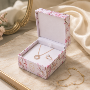 Paper Lid and Base Earring Box - lifestyle usage scene - JB-BM-01-P33 Paper Lid and Base Earring Box - lifestyle usage scene - JB-BM-01-P33