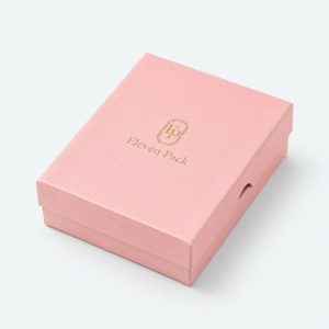 Pink Lid and Base Cardboard Jewelry Box for Pearls - closed product view - JB-BM-01-P36