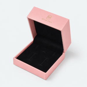 Pink Lid and Base Cardboard Jewelry Box for Pearls - open product view - JB-BM-01-P36