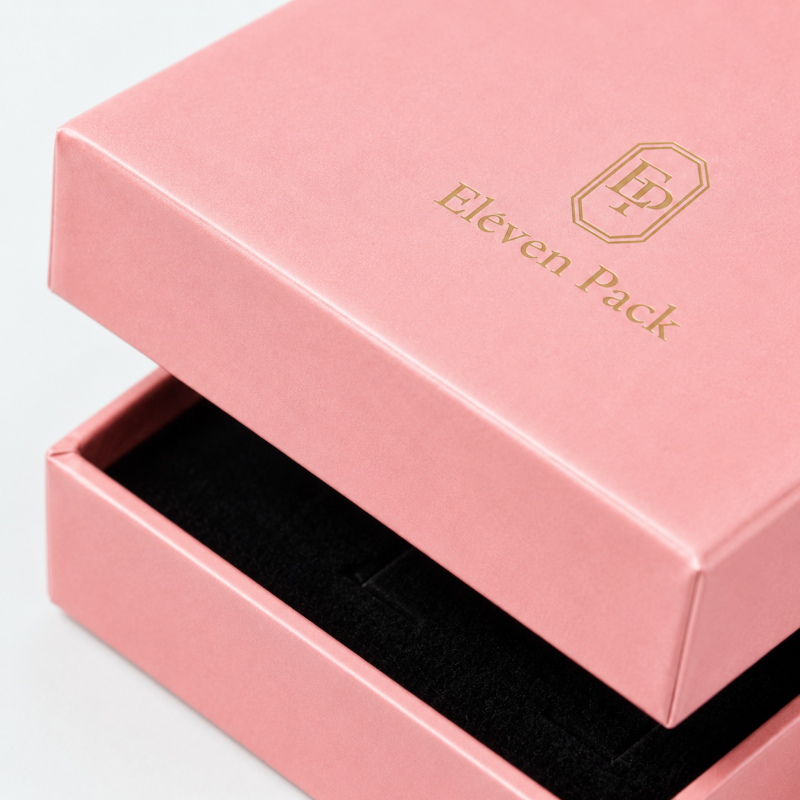 Pink Lid and Base Cardboard Jewelry Box for Pearls - material or structure detail - JB-BM-01-P36
