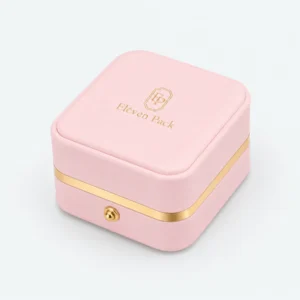 Custom Pink PU Leather Proposal Ring Box