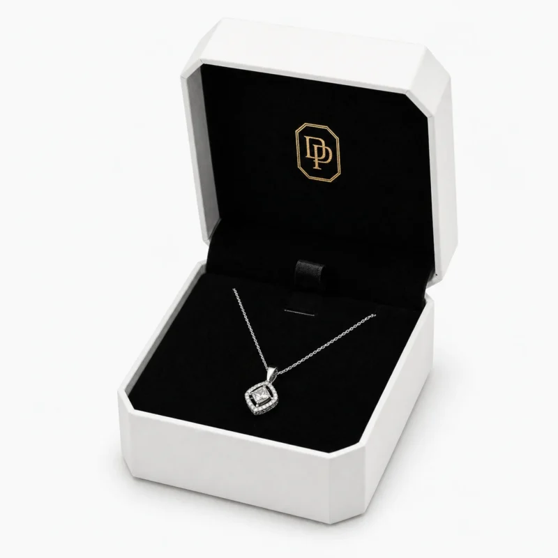 custom-white-art-paper-flip-top-necklace-box-image-01-main-open Custom White Art Paper Flip Top Necklace Box