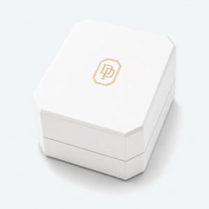 Custom Black Art Paper Flip Top Ring Box