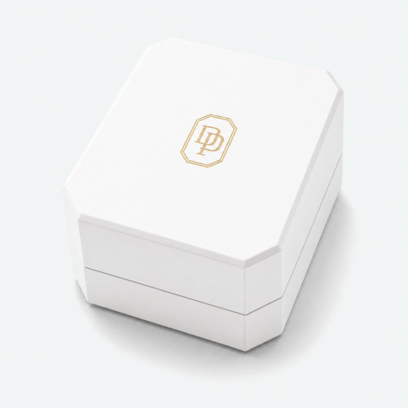 Custom Black Art Paper Flip Top Ring Box