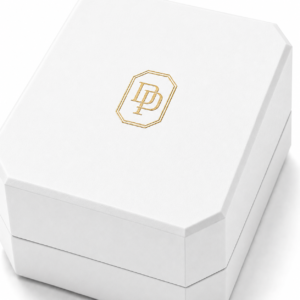 Custom Black Art Paper Flip Top Ring Box