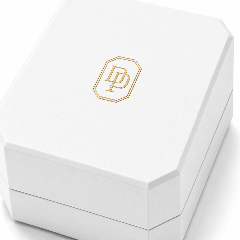 Custom Black Art Paper Flip Top Ring Box