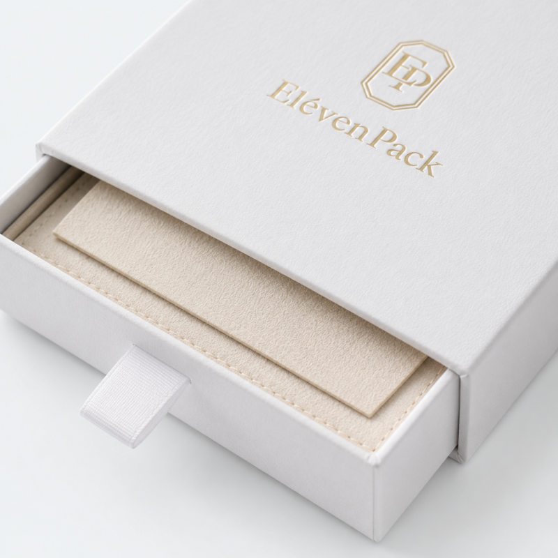 White Drawer Minimalist Cardboard Jewelry Box - material or structure detail - JB-BM-01-P57