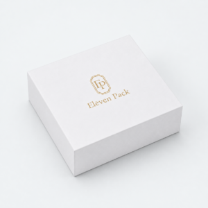 White Lid and Base Minimalist Cardboard Jewelry Box - closed product view - JB-BM-01-P50