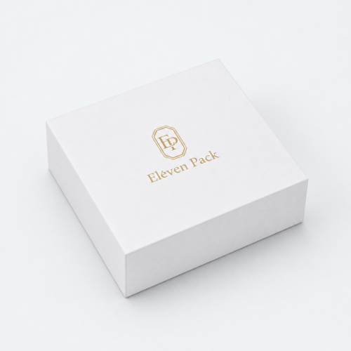 White Lid and Base Minimalist Cardboard Jewelry Box - closed product view - JB-BM-01-P50