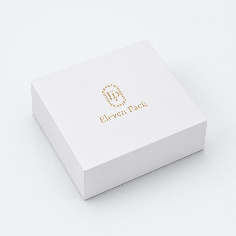 White Lid and Base Minimalist Cardboard Jewelry Box - closed product view - JB-BM-01-P50