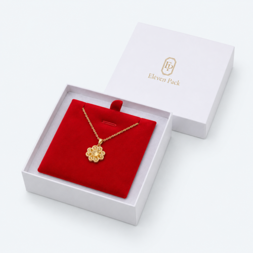White Paper Lid and Base Jewelry Box - open product view - JB-BM-01-P16
