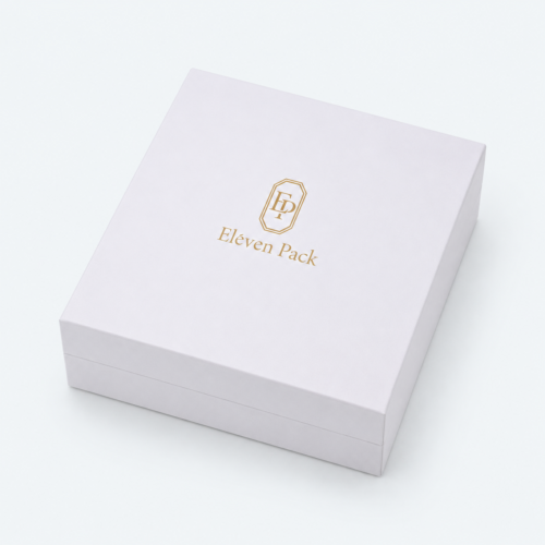 White Paper Lid and Base Jewelry Box - closed product view - JB-BM-01-P16